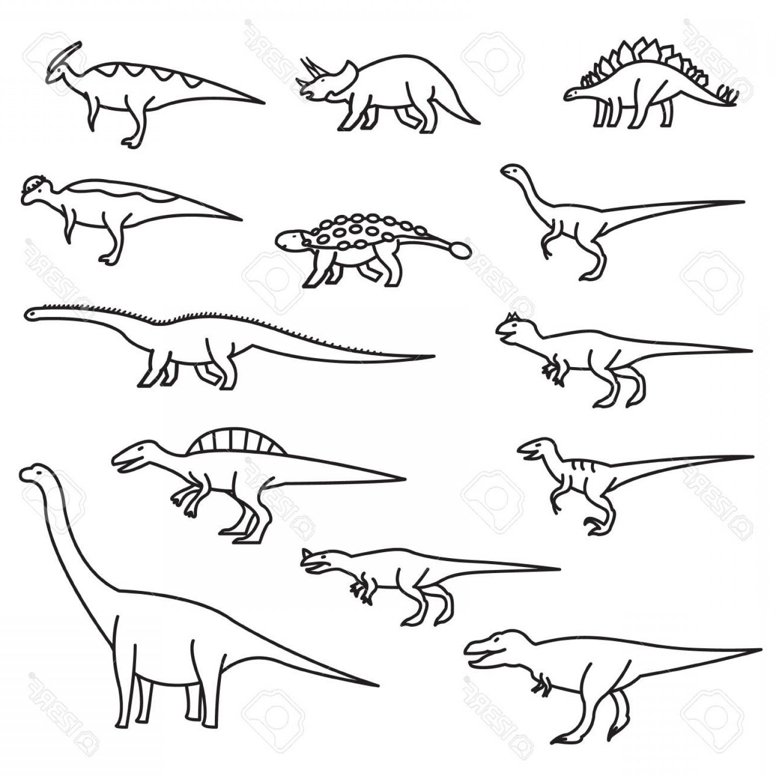 Dinosaur Outline Vector at Vectorified.com | Collection of Dinosaur ...