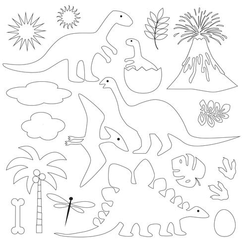 490x490 Black Outline Dinosaurs