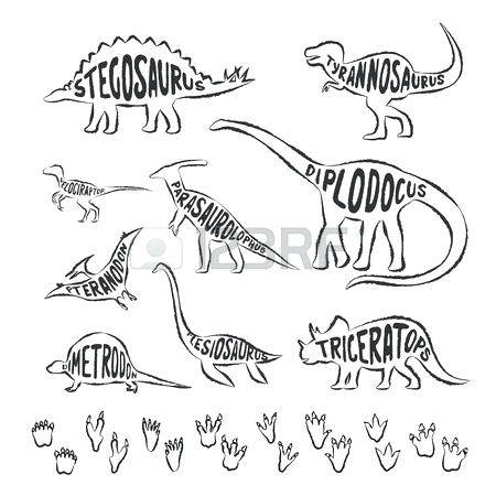 450x450 Dinosaur Outlines