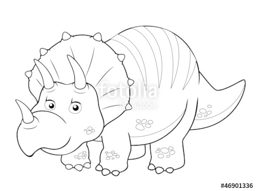 500x374 Illustration Of Cartoon Dinosaur Outline Stock Image And Royalty