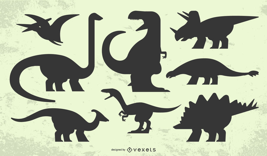 900x529 Dinosaur Silhouette Set
