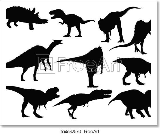 Dinosaur Silhouette Vector At Vectorified.com | Collection Of Dinosaur ...