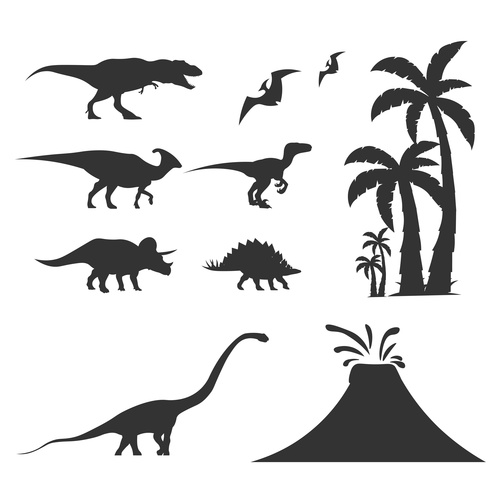 500x500 Prehistoric Dinosaur Silhouette Vector Free Download