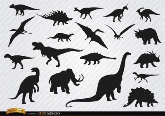 626x442 Prehistoric Dinosaur Vector Silhouettes Matts Room Dinosaur