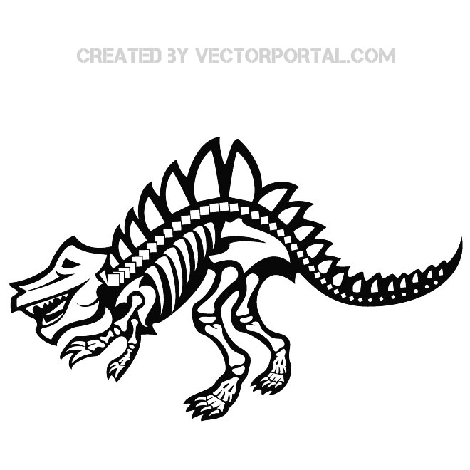 660x660 Dinosaur Skeleton Free Vector