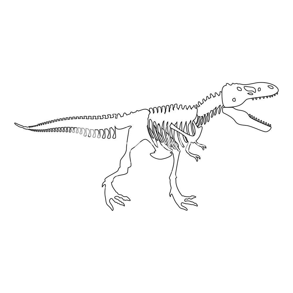Скелет тираннозавра раскраска