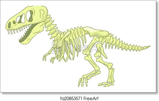 560x355 Free Art Print Of Cartoon Dinosaur Skeleton Vector Illustration