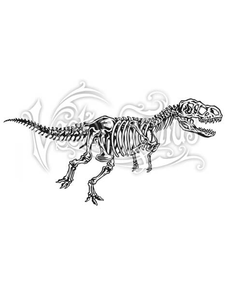 468x580 Running T Rex Dinosaur Skeleton Clipart