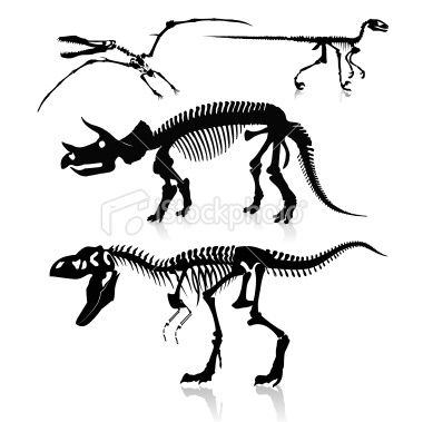 380x379 Detailed Dinosaur Skeleton Silhouettes Tattoos Dinosaur Wall