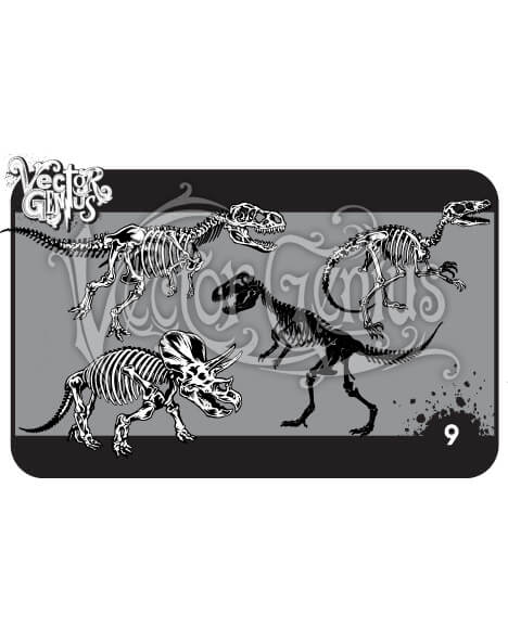 468x580 Dino Skeleton Hand Drawn Vector Pack