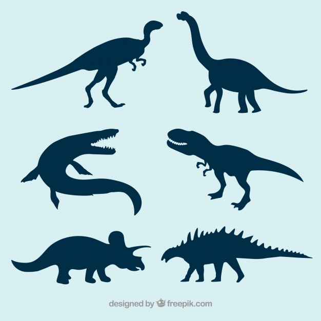 626x626 Prehistoric Dinosaur Vector Silhouettes Vector Free Download
