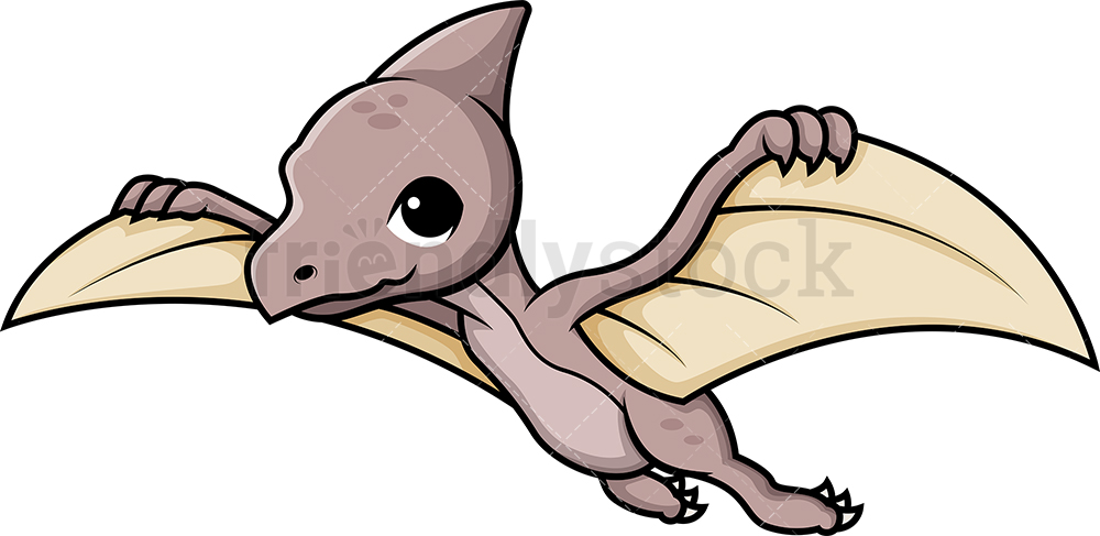 1000x487 Cute Pteranodon Dinosaur Cartoon Clipart Vector