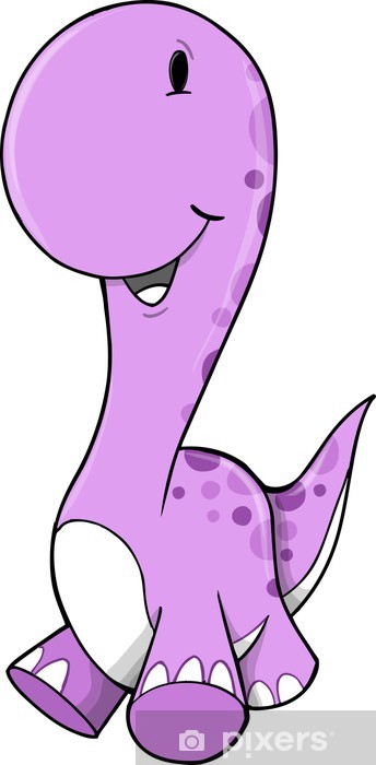 Cute Purple Dinosaur Vector Illustration Art Wall Mural Pixers 344x700 Cute Purple Dinosaur Vector Illustration Art Wall Mural Pixers
