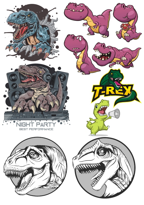 595x842 Dinosaur Vector Set Free Vector Download In Cdr
