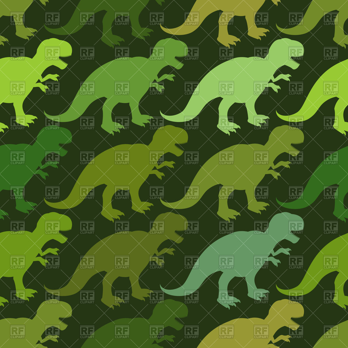1200x1200 Green Seamless Pattern With Angry Dinosaur Vector Image