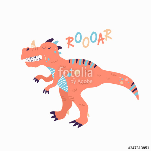 500x500 The Cute Dinosaur Vector Design Illustration Stock Image