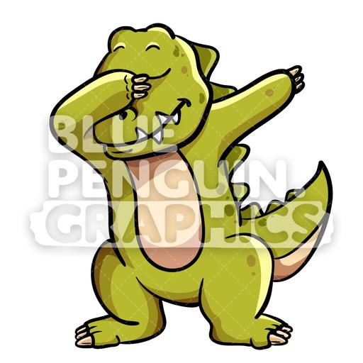 Dabbing Dinosaur Vector Cartoon Clipart Illustration Blue 512x512 Dabbing Dinosaur Vector Cartoon Clipart Illustration Blue