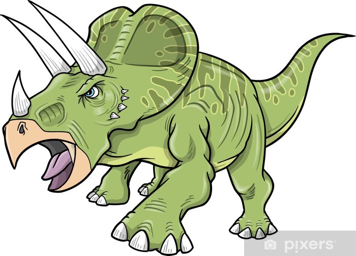 Triceratops Dinosaur Vector Wall Mural 700x503 Triceratops Dinosaur Vector Wall Mural