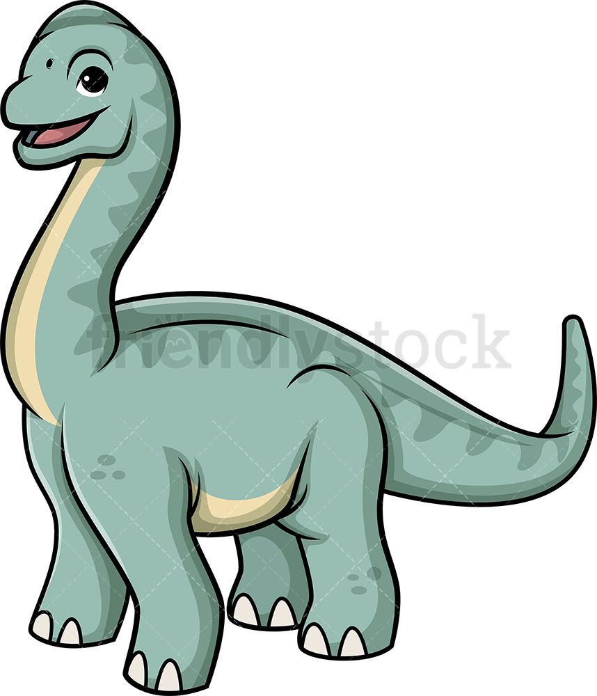 Cute Brachiosaurus Dinosaur Cartoon Clipart Vector 858x1000 Cute Brachiosaurus Dinosaur Cartoon Clipart Vector