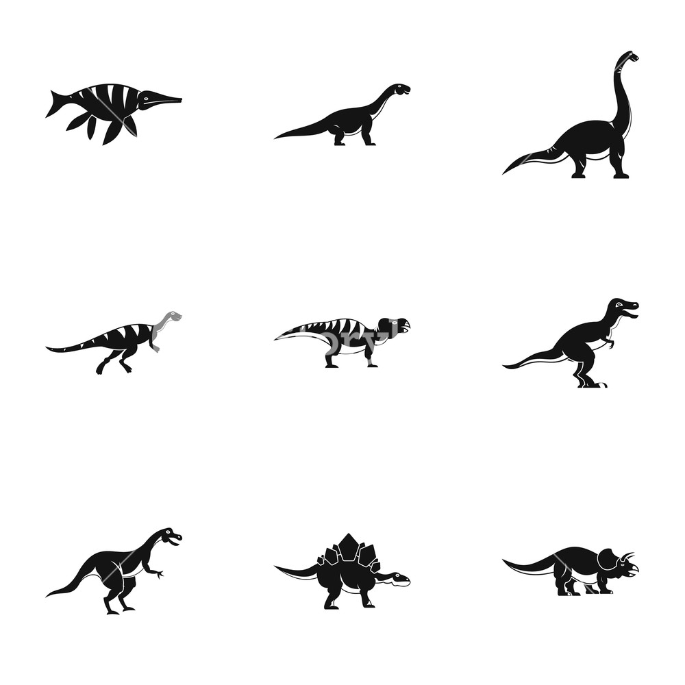 1000x1000 Figures Dinosaur Icons Set Simple Set Of Figures Dinosaur