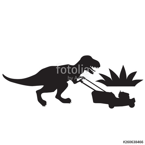 500x500 Lawn Mover Dinosaur Vector Illustration Image Stock Image