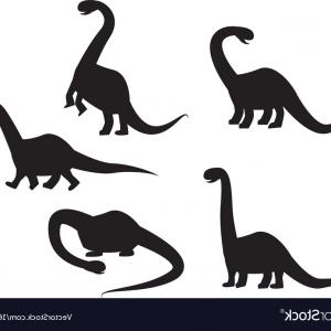 300x300 Silhouette Of Brontosaurus Dinosaur Vector Studiogrfx