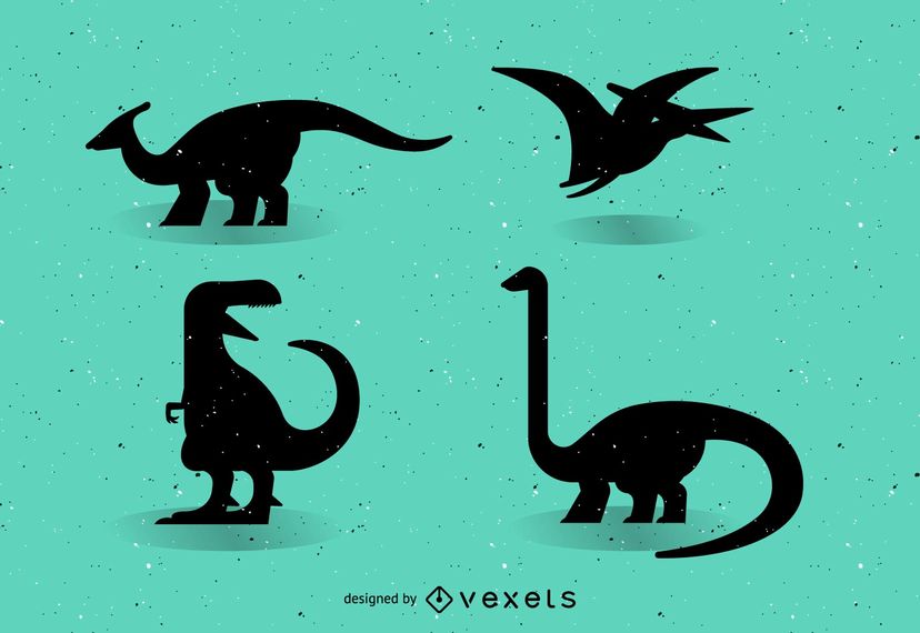 828x570 Silhouette Vector Dinosaurs