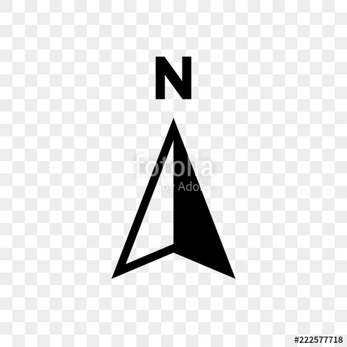 500x500 North Arrow Icon N Direction Vector Point Symbol Stock Image
