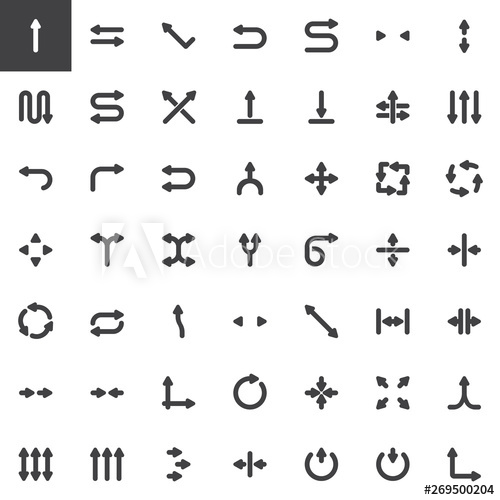 Abstract Arrows Vector Icons Set, Modern Solid Symbol Collection 500x500 Abstract Arrows Vector Icons Set, Modern Solid Symbol Collection