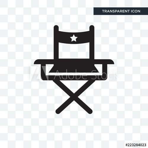 500x500 Director Chair Vector Icon Isolated On Transparent Background
