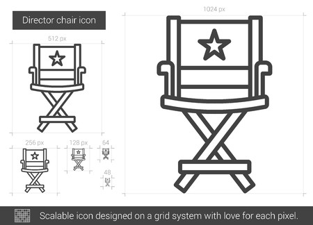 450x324 Director Chair Vector Line Icon Isolated On White Background