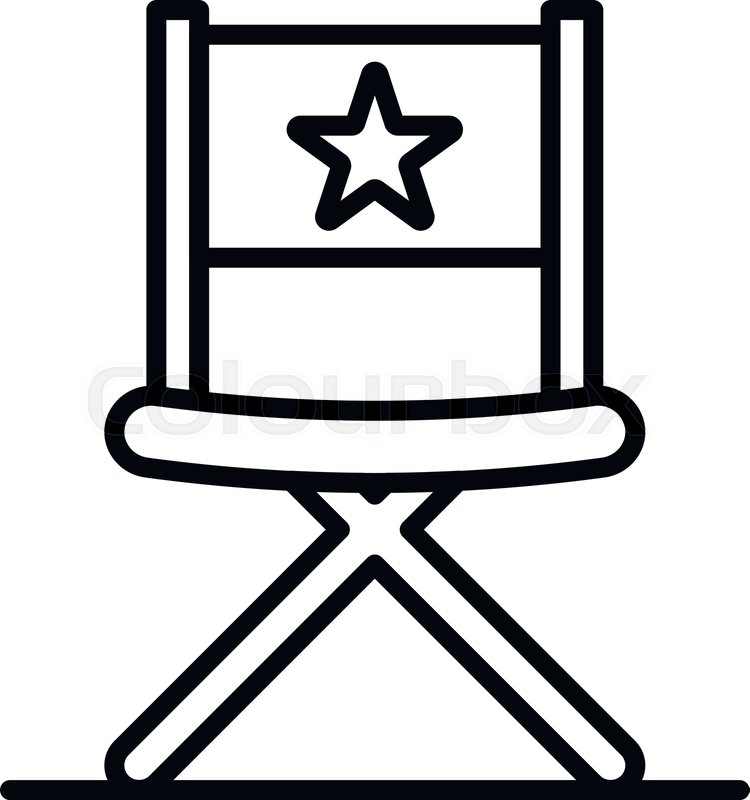 750x800 Vblog Director Chair Icon Outline Stock Vector Colourbox