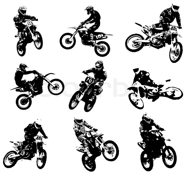 Silhouettes Of Motorcyclists Stock Vector Colourbox 800x751 Silhouettes Of Motorcyclists Stock Vector Colourbox