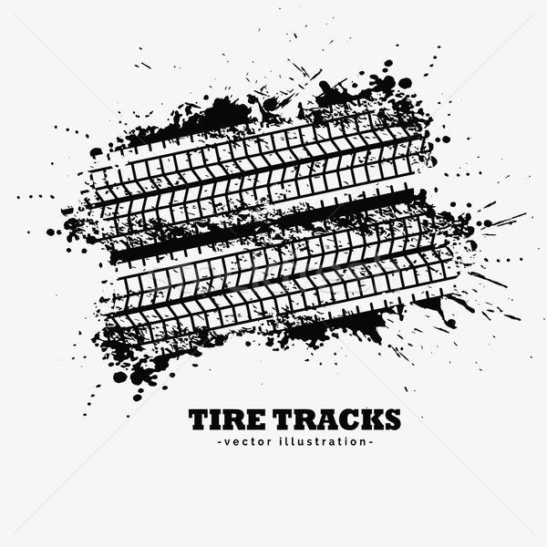 600x600 Abstract Grunge Tire Tracks With Ink Splatter Background Vector