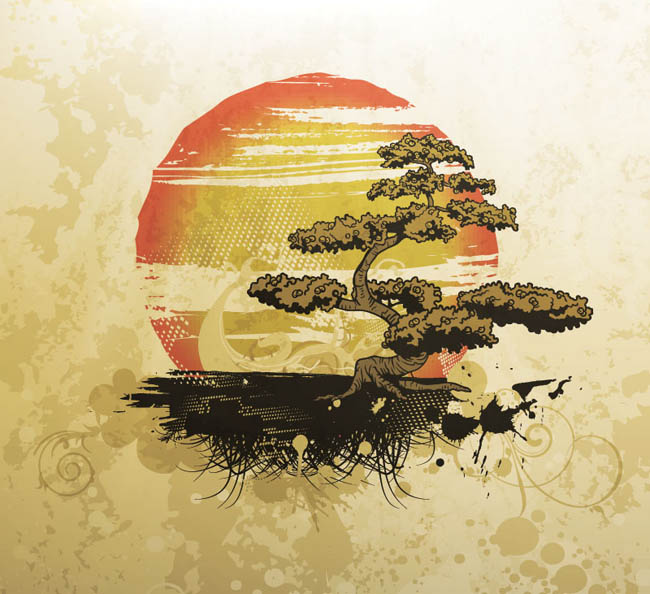 Free Dirt Vector Vintage Illustration With Bonsai 650x594 Free Dirt Vector Vintage Illustration With Bonsai