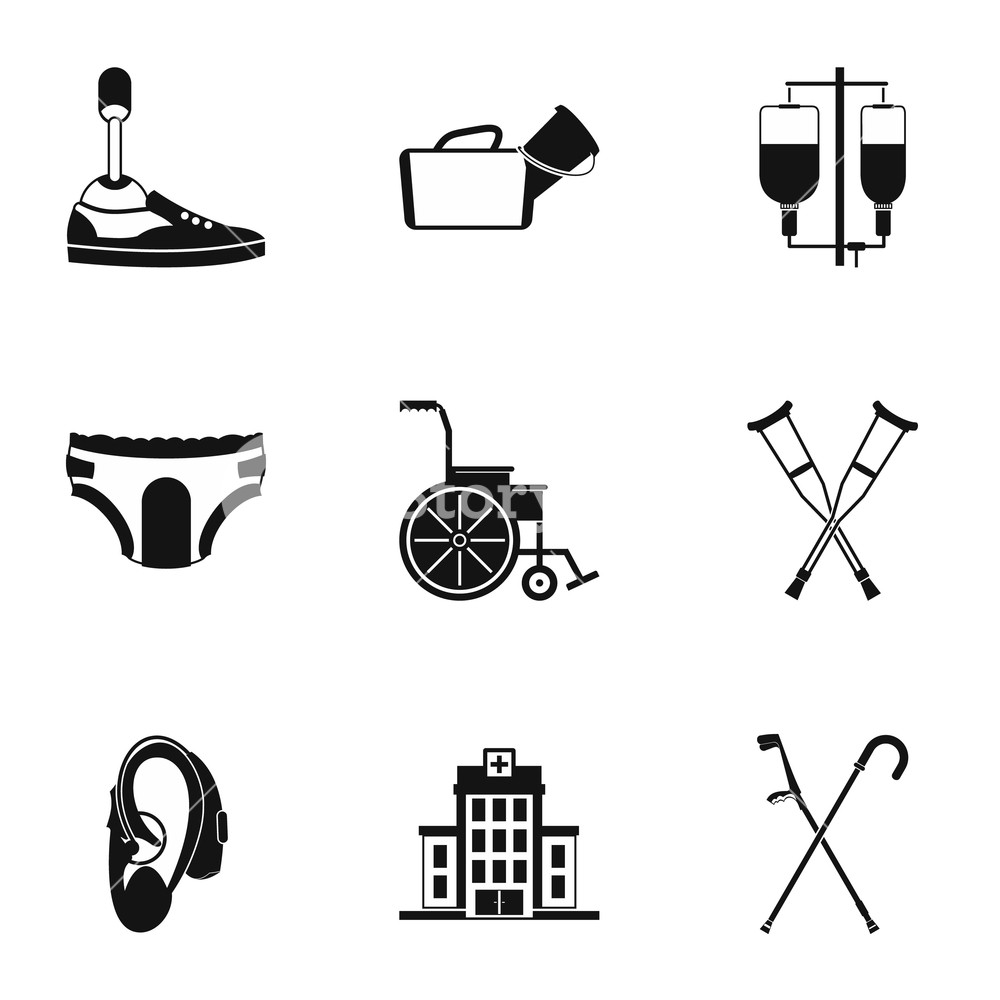 1000x1000 Disabled Icons Set Simple Illustration Of Disabled Vector Icons