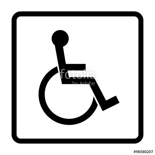 500x500 Disabled Sign Handicapped Person Icon In A Square Isolated
