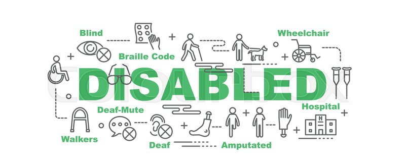 799x333 Disabled Vector Banner Design Concept, Stock Vector Colourbox