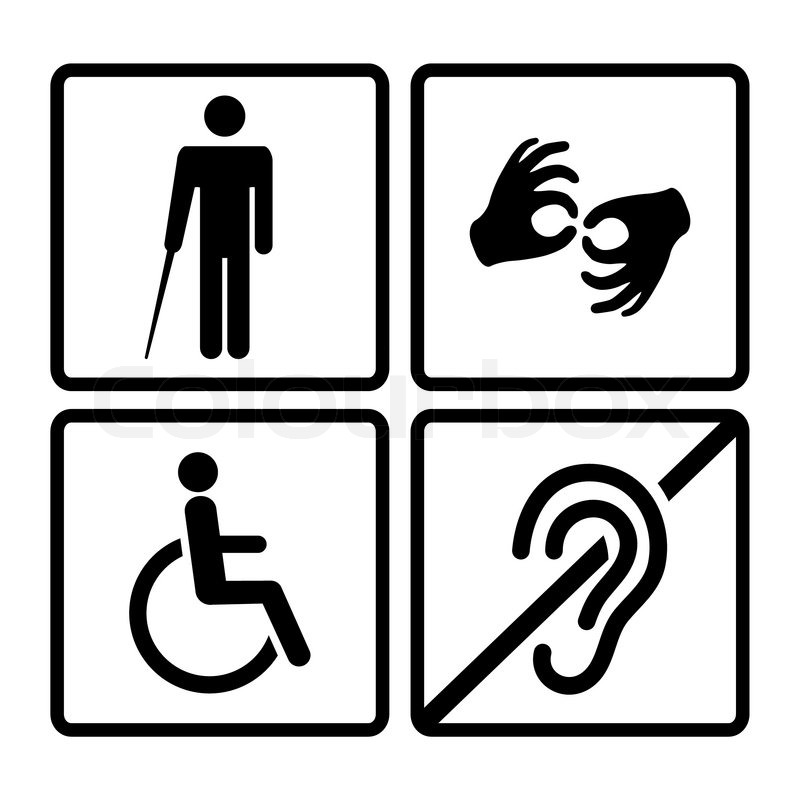 800x800 Vector Disabled Signs With Deaf, Stock Vector Colourbox