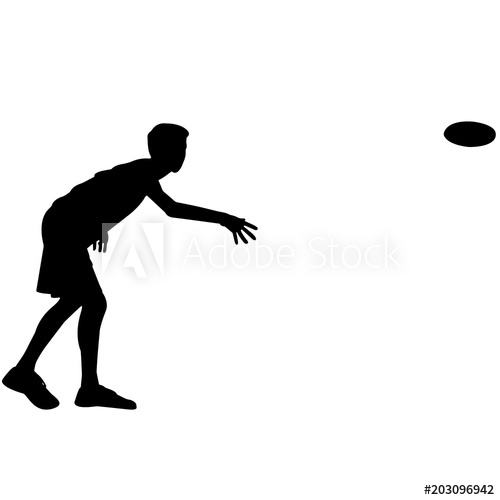 500x500 Disc Golf Silhouette, Disc Golf Clipart, Disc Golf Sports Vector