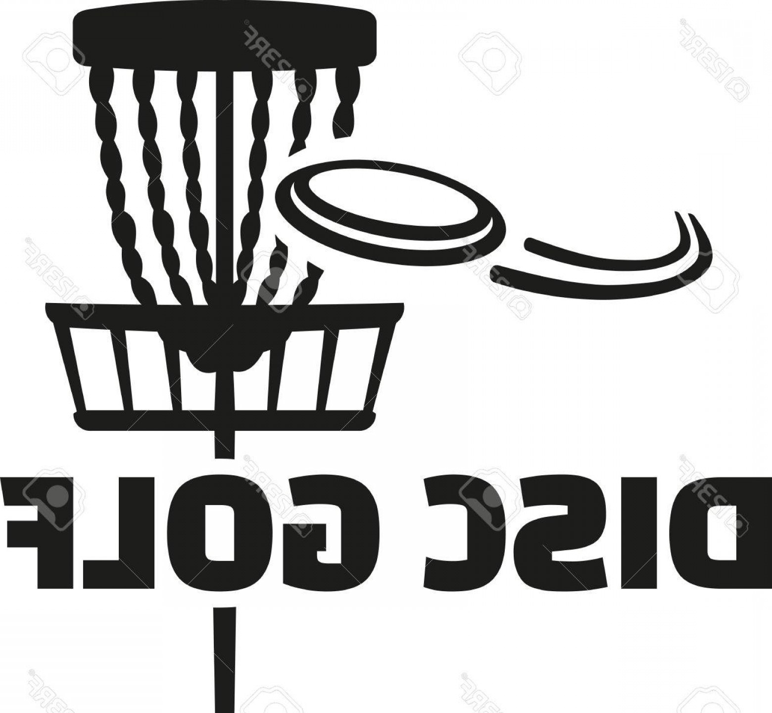 1560x1440 Photostock Vector Disc Golf With Basket And Flying Disc Soidergi