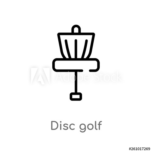 500x500 Outline Disc Golf Vector Icon Isolated Black Simple Line Element