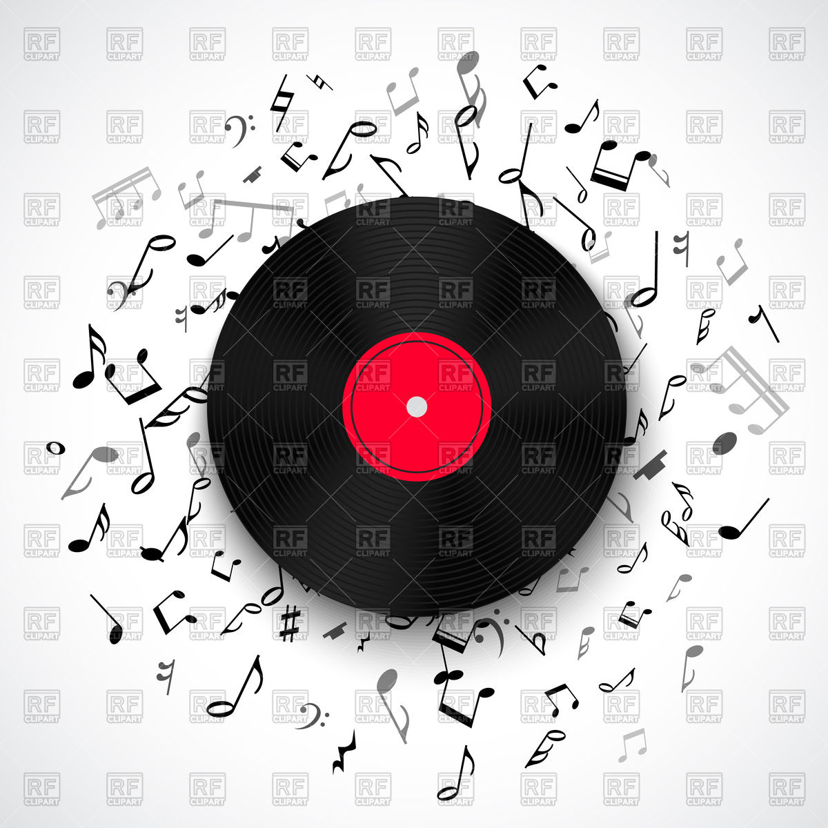 1200x1200 Abstract Musical Background With Vinyl Disc Vector Image Of Signs