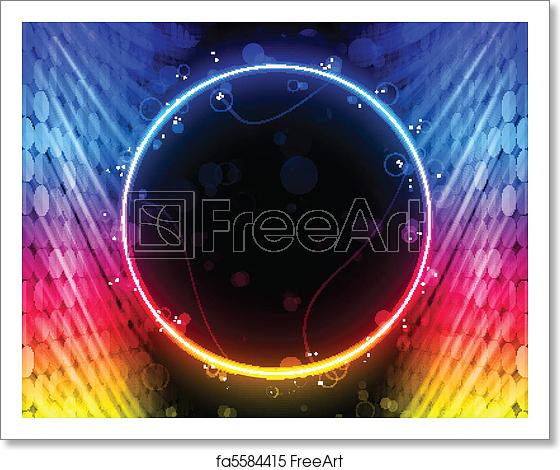 560x470 Free Art Print Of Disco Abstract Circle Box On Black Background
