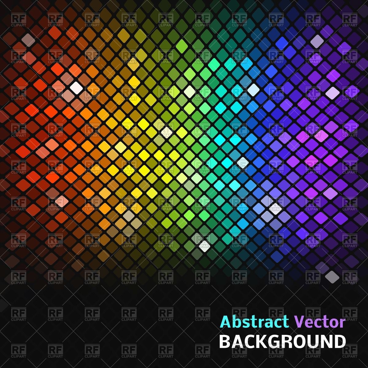 1200x1200 Mosaic Disco Background In Spectrum Colors Vector Image