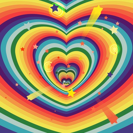 450x450 Bright Colored Heart And Star Disco Background Vector