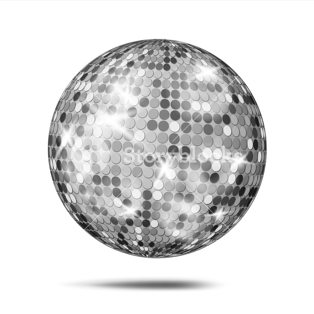 1000x1000 Silver Disco Ball Vector Dance Night Club Party Light Element