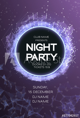 338x500 Night Party Dance Poster Background Event Celebration Flyer