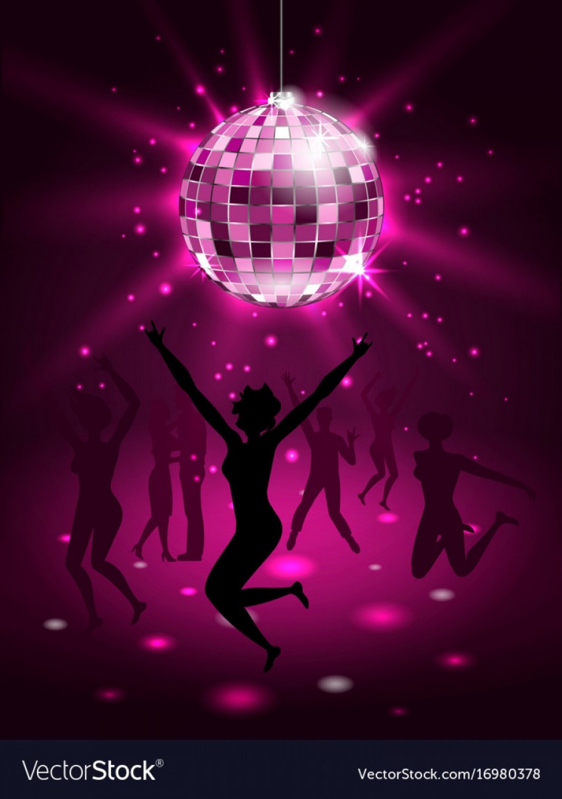1094x1555 Silhouette People Dancing In Night Club Disco Vector Lamaison