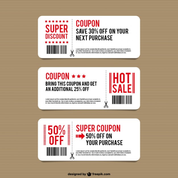 626x626 Discount Coupon Templates Vector Free Download
